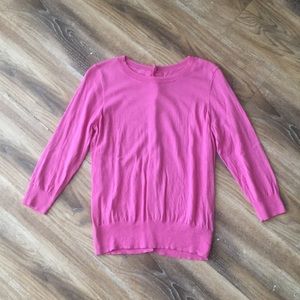 Boden Pink Button Back Wool Blend Sweater